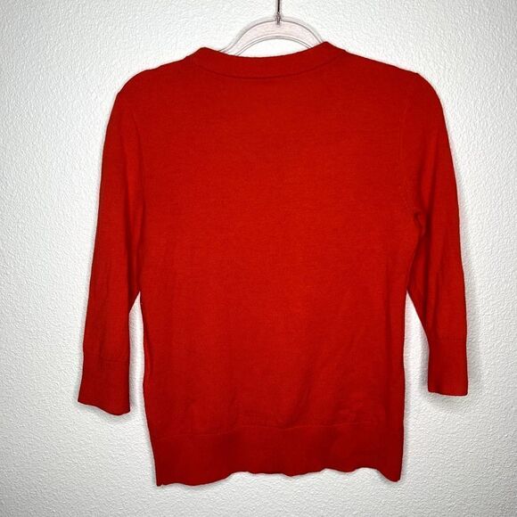 Kate Spade Coral Wool Cashmere Avaline Embellished Collar Sweater Size Medium - Picture 7 of 7